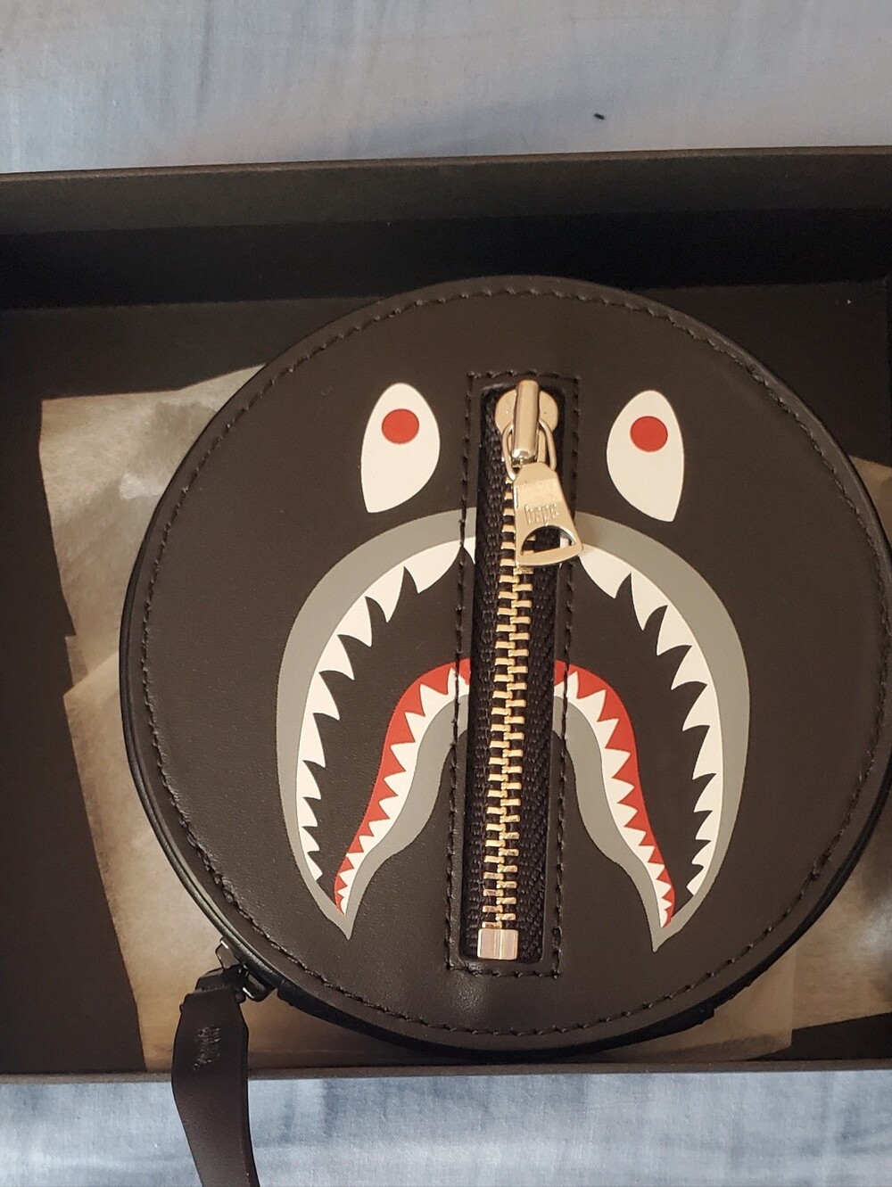 Bape Shark Face Zip Coin Purse
